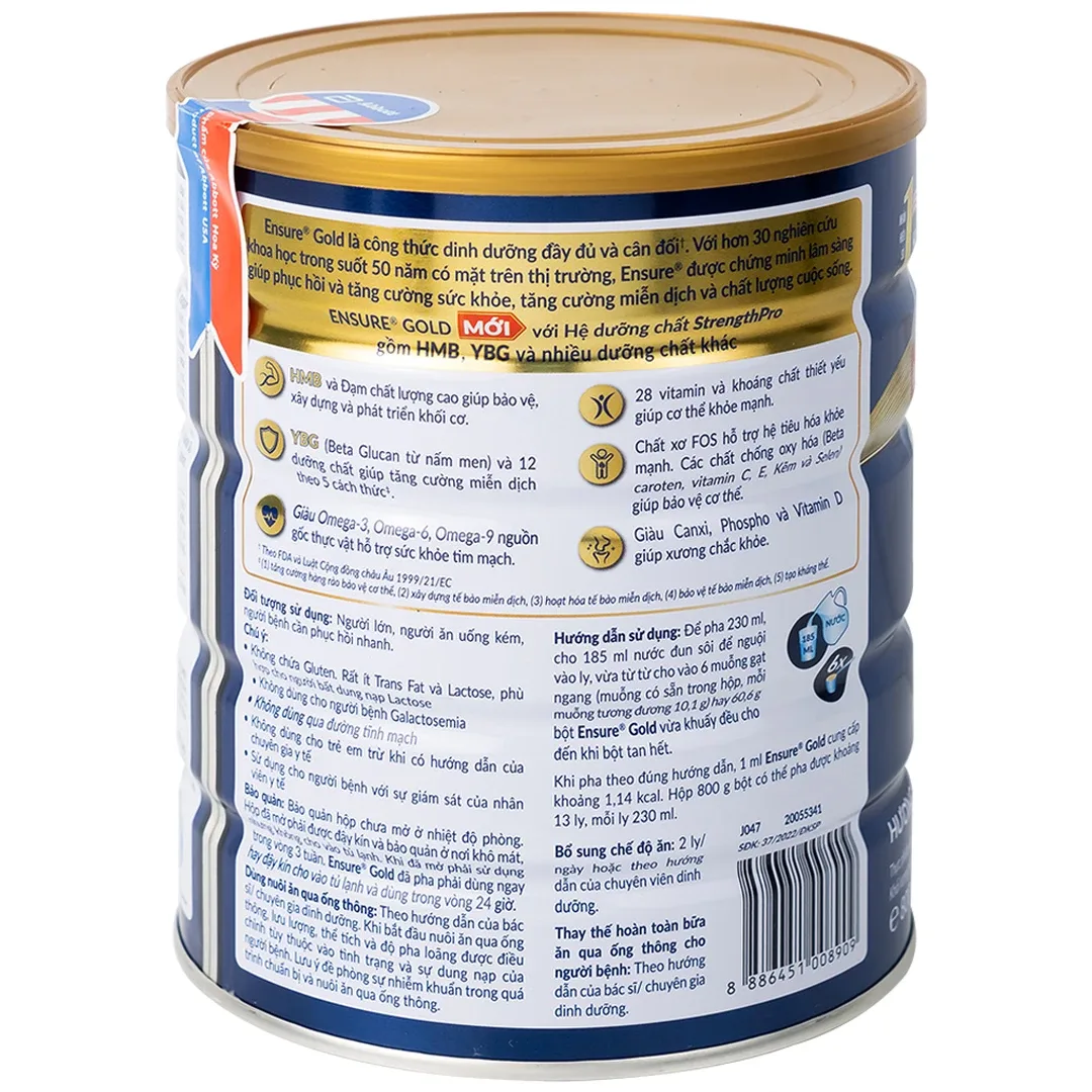Sữa Ensure Gold Strength Pro HMB 800g — ảnh 4
