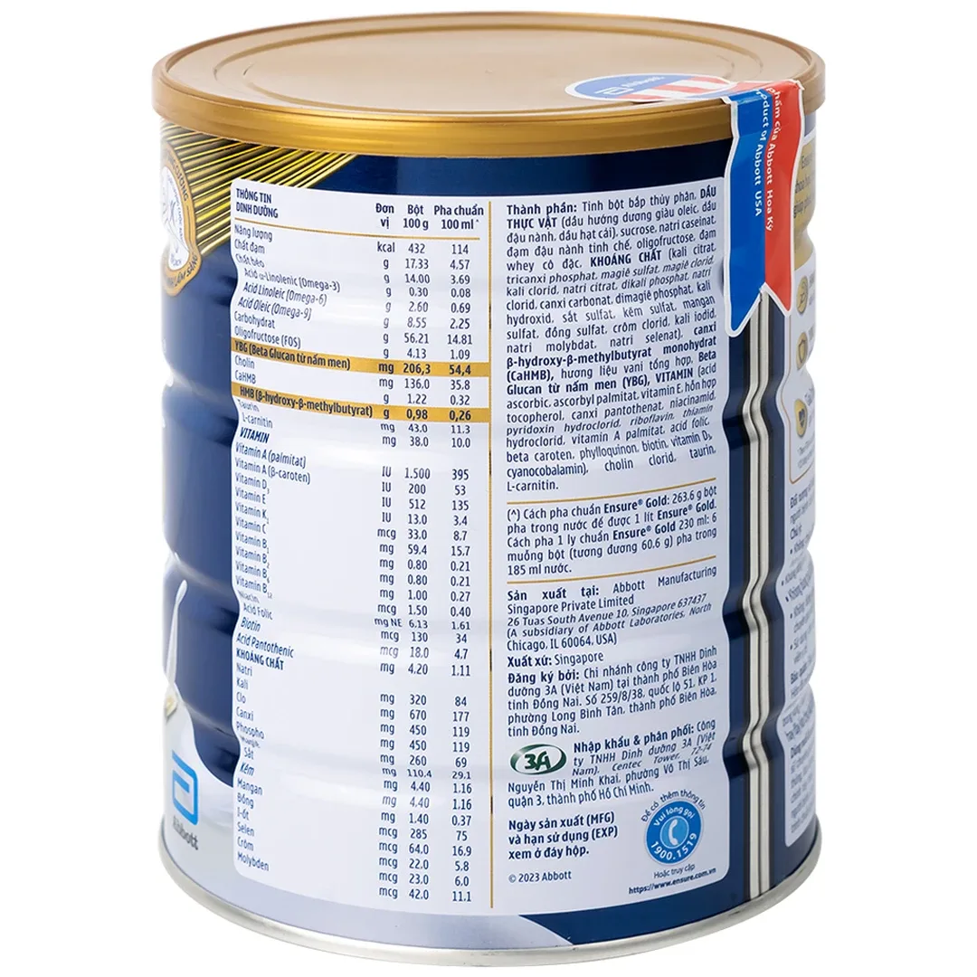 Sữa Ensure Gold Strength Pro HMB 800g — ảnh 3