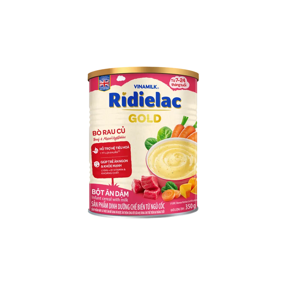 Bột ăn dặm Ridielac Việt Nam - Bò Rau Củ 350g ( 7 - 24 tháng )