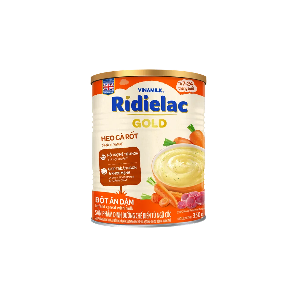 Bột ăn dặm Ridielac Việt Nam - Heo Cà Rốt 350g ( 7 - 24 tháng )