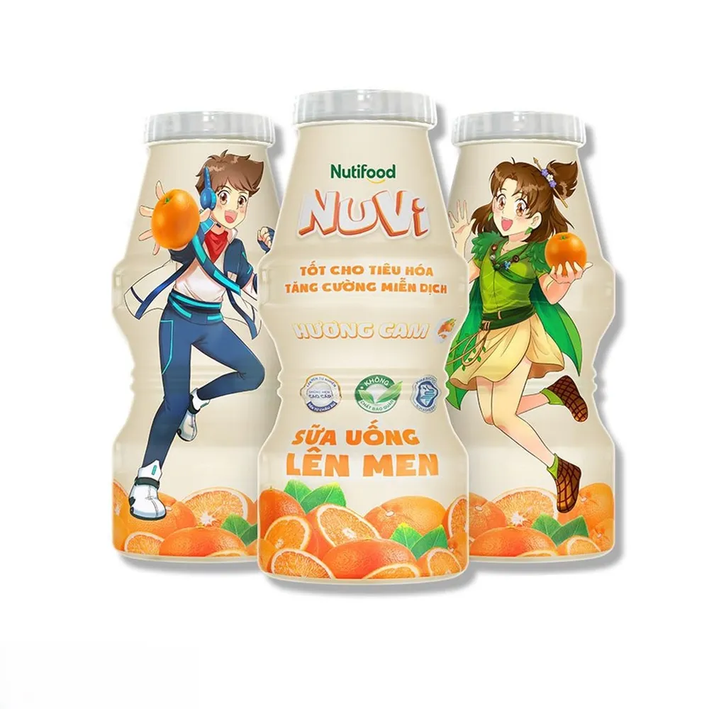 Sữa uống lên men Nuvi Việt Nam - Hương Cam 100ml ( trên 2 tuổi )